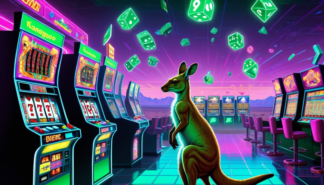 Kangaroo among slot machines